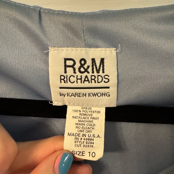 R&M Richards Light Blue V-Neck Midi Dress - Picture 2 of 3